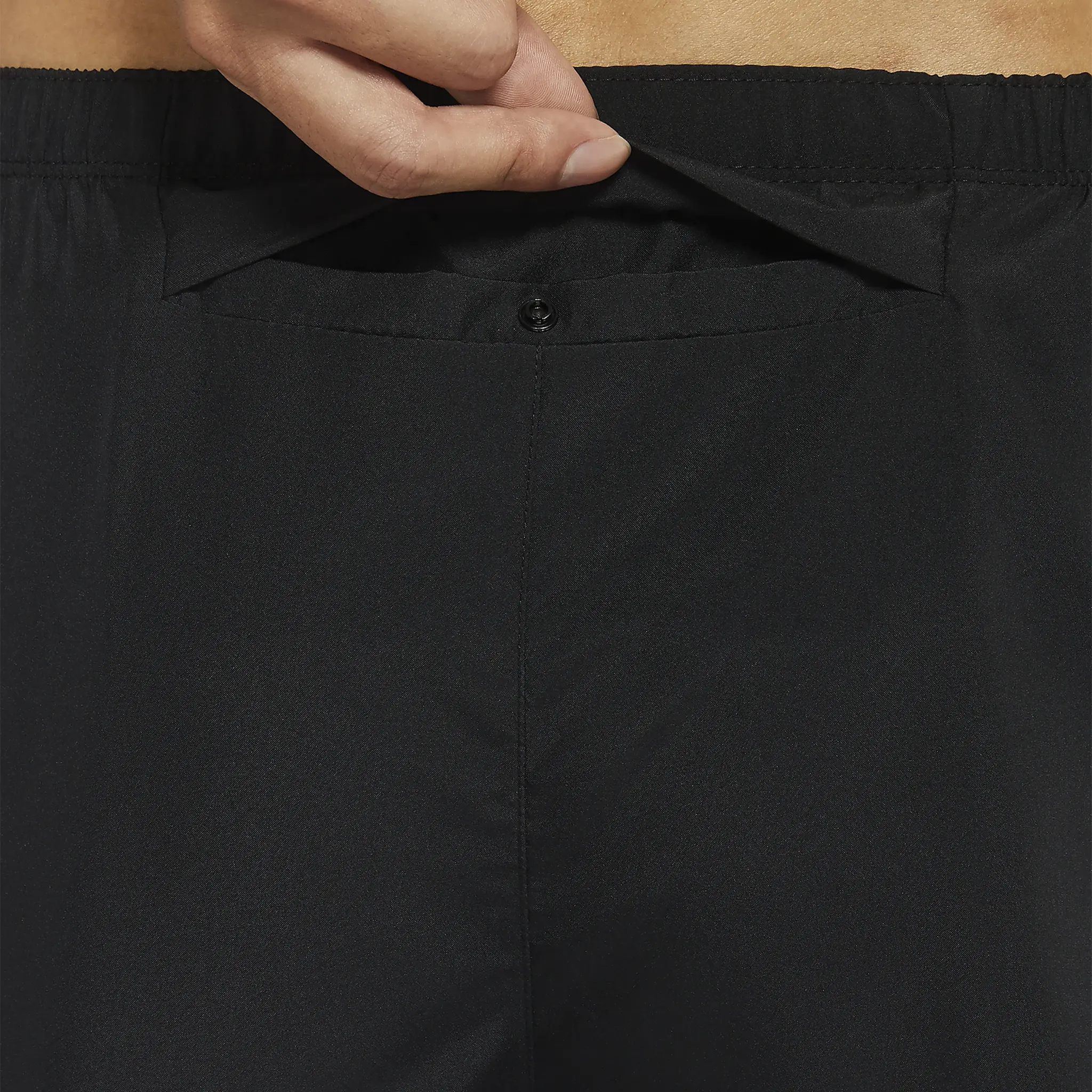 Back Pocket view of Nike Dri-Fit Wild Run Challenger DNA 7-Inch Black Running Shorts DM4820-010